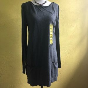 Dalia Long Sleeved Tunic w/pockets /Pleather trim!